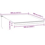 vidaXL Auvent rétractable automatique avec LED bordeaux 400x300 cm