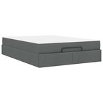 vidaXL Cadre de lit avec matelas Gris foncé 140 x 190 cm tissu