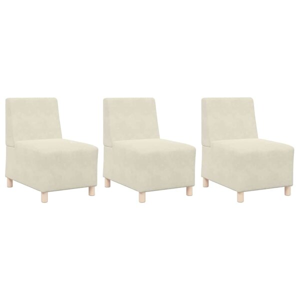vidaXL Unité de Sofa Modulaire Sans Accoudoirs 3 Pièces Crème