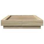 vidaXL Cadre de lit avec lumières LED chêne sonoma 100x200 cm