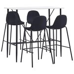 vidaXL Ensemble de bar 5 Pièces Tissu Noir
