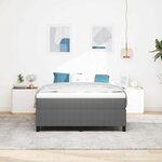 vidaXL Lit à ressorts Gris clair 160 x 200 cm Tissu en velours côtelé