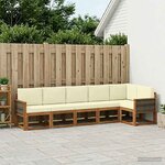 vidaXL Ensemble de canapés d'extérieur 6 pc Naturel et Crème Polyester