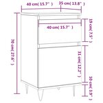 vidaXL Buffets 2 Pièces blanc 40x35x70 cm bois d’ingénierie