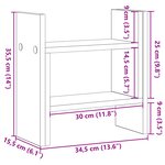 vidaXL Organisateur de bureau Chêne noir 50x15 5x35 5 cm Bois reconstitué
