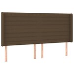 vidaXL Tête de lit à LED Marron foncé 203x16x118/128 cm Tissu