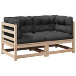 vidaXL Salon de jardin 2 Pièces avec coussins bois de pin massif