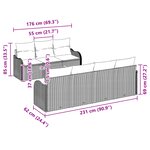 vidaXL Ensemble de Canapé de Jardin 8 Pièces avec Coussins Gris Poly Rattan Acacia
