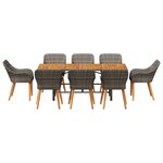 vidaXL Ensemble de salle à manger pour jardin 9 Pièces Gris et marron