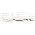 vidaXL Salon de jardin 8 Pièces blanc bois de pin massif