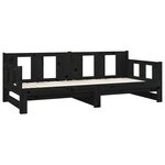 vidaXL Lit coulissant Noir Bois de pin solide 2x(90x190) cm