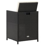 vidaXL Chaises à manger de jardin et coussins lot de 4 noir poly rotin