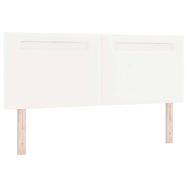 vidaXL Tête de lit avec des lumières à LED Blanc 160 cm PVC