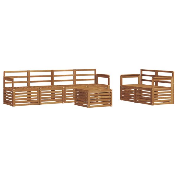 vidaXL Ensemble de canapés d'extérieur 7 Pièces Naturel