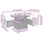 vidaXL Salon de jardin avec coussins 6 Pièces gris résine tressée acacia