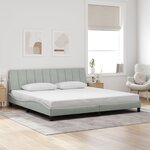vidaXL Cadre de lit sans matelas gris clair 200x200 cm velours