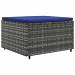 vidaXL Salon de jardin 5 Pièces avec coussins Gris Résine tressée