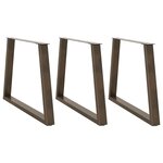 vidaXL Pieds de table à manger en forme de V  3 pièces  acier naturel  100 x (72-73 3) cm