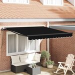 vidaXL Auvent Rétractable Noir 350 x 250 cm tissu