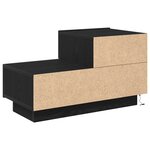 vidaXL Table de chevet avec lumières LED Chêne noir 70x36x40 5 cm