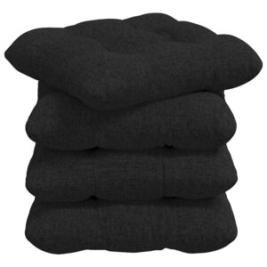 vidaXL Coussins de siège 4 Pièces Noir 40 x 40 x 12 cm tissu