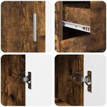 vidaXL Buffet FLORIN Chêne fumé 88 5 x 30 5 x 73 cm Bois d'ingénierie