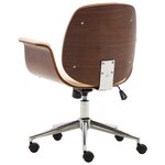 vidaXL Chaise de bureau Crème Bois courbé et similicuir
