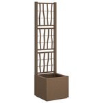 vidaXL Bac à fleurs avec Treillis Marron 36 x 36 x 140 cm PP