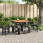 vidaXL Ensemble de salle à manger pour jardin 3 Pièces Noir et gris