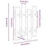 vidaXL Porte-manteau mural Chêne fumé 60 x 3 x 82 cm Bois d'ingénierie