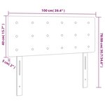 vidaXL Tête de lit à LED Gris foncé 100x5x78/88 cm Velours