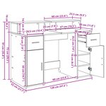 vidaXL bureau chêne noir 120x55x91 cm bois d'ingénierie