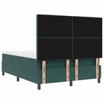 vidaXL Lit à ressorts avec matelas Vert foncé 140 x 200 cm tissu