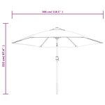 vidaXL Parasol sable blanc avec Poteau en Acier 3 m