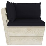 vidaXL Salon de jardin palette 10 Pièces avec coussins bois d'épicéa