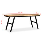 vidaXL Banc Teck de récupération et acier 110 x 35 x 45 cm