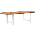 vidaXL Table à manger marron clair bois de chêne massif ovale