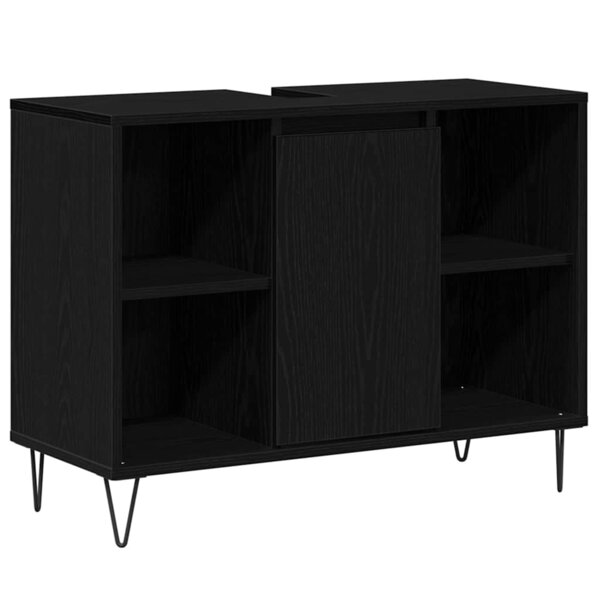 vidaXL Coiffeuse chêne noir Chêne noir MDF Moyenne Coiffeuse chêne noir