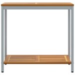 vidaXL Table de jardin avec stockage Naturel et gris 80 x 35 x 75 cm