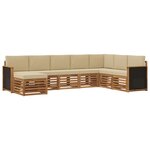 vidaXL Ensemble de canapés d'extérieur 6 pc Naturel