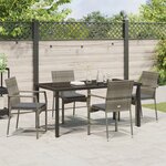 vidaXL Ensemble de 5 pièces de salle à manger de jardin avec coussins en gris poly rattan