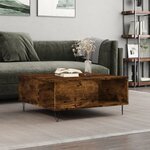 vidaXL Table basse chêne fumé 80x80x36 5 cm bois d'ingénierie