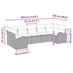 vidaXL Ensemble de canapé de jardin 7 Pièces Beige Poly rotin