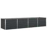 vidaXL Jardinière Anthracite 195 x 100 x 45 cm Acier galvanisé