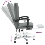 Chaise fauteuil siège pivotante de inclinable de bureau informatique étude foncé tissu gris 02_0024244