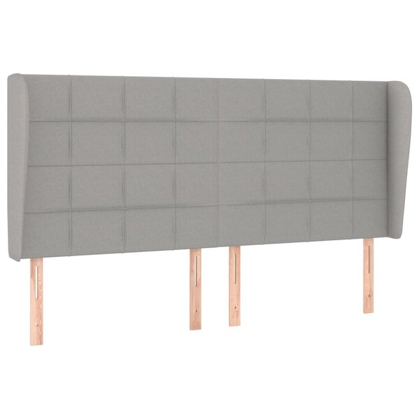 vidaXL Tête de lit avec oreilles Gris clair 183x23x118/128 cm Tissu