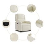 vidaXL Fauteuil inclinable électrique crème velours