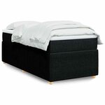 vidaXL Sommier à lattes de lit avec matelas Noir 90x190 cm Tissu