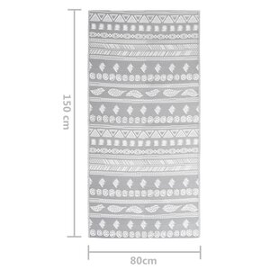 vidaXL Tapis d'extérieur ARAKIL Gris 80x150 cm PP