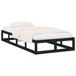vidaXL Cadre de lit sans matelas noir 75x190 cm bois massif